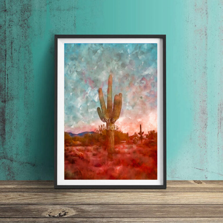 21071: Purple Cactus Desert Sunset