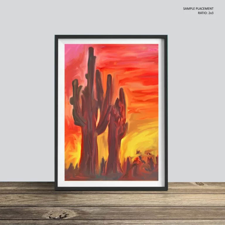 21042: Desert Cactus Sunset